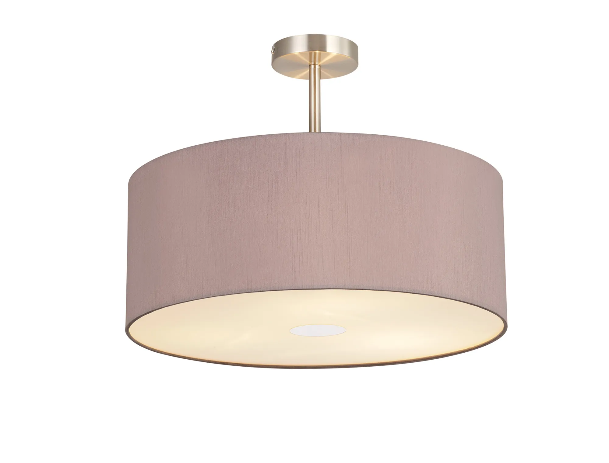 Baymont 50cm Semi Flush 3 Light Satin Nickel, Taupe/Halo Gold, Frosted Diffuser DK0427  Deco Baymont SN TA